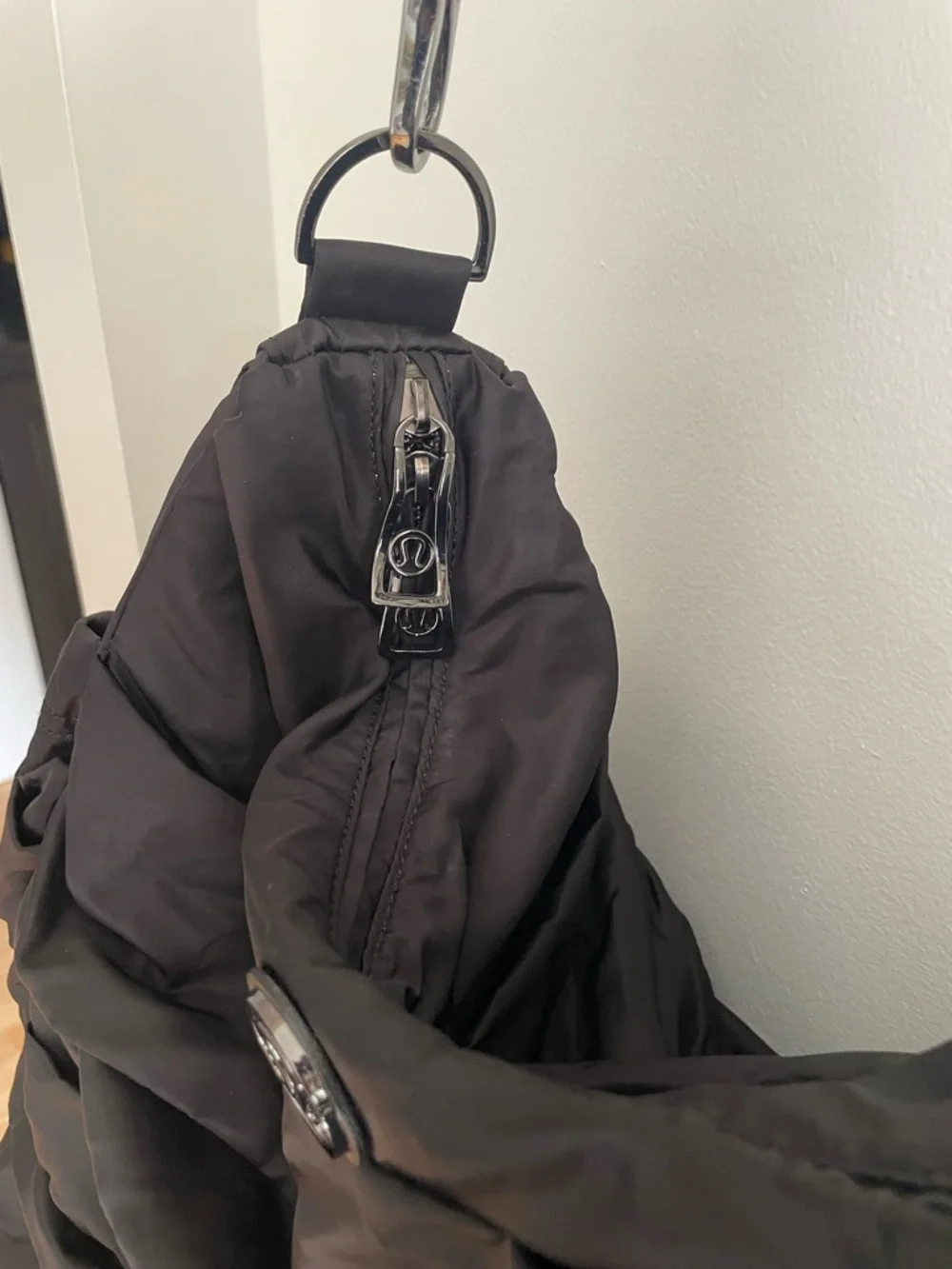 lululemon athletica Black Ruffled Nylon Shoulder Tote - Picture 8 of 16